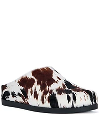 Azalea Wang Ramses Cow Print Calf Hair Platform Mules