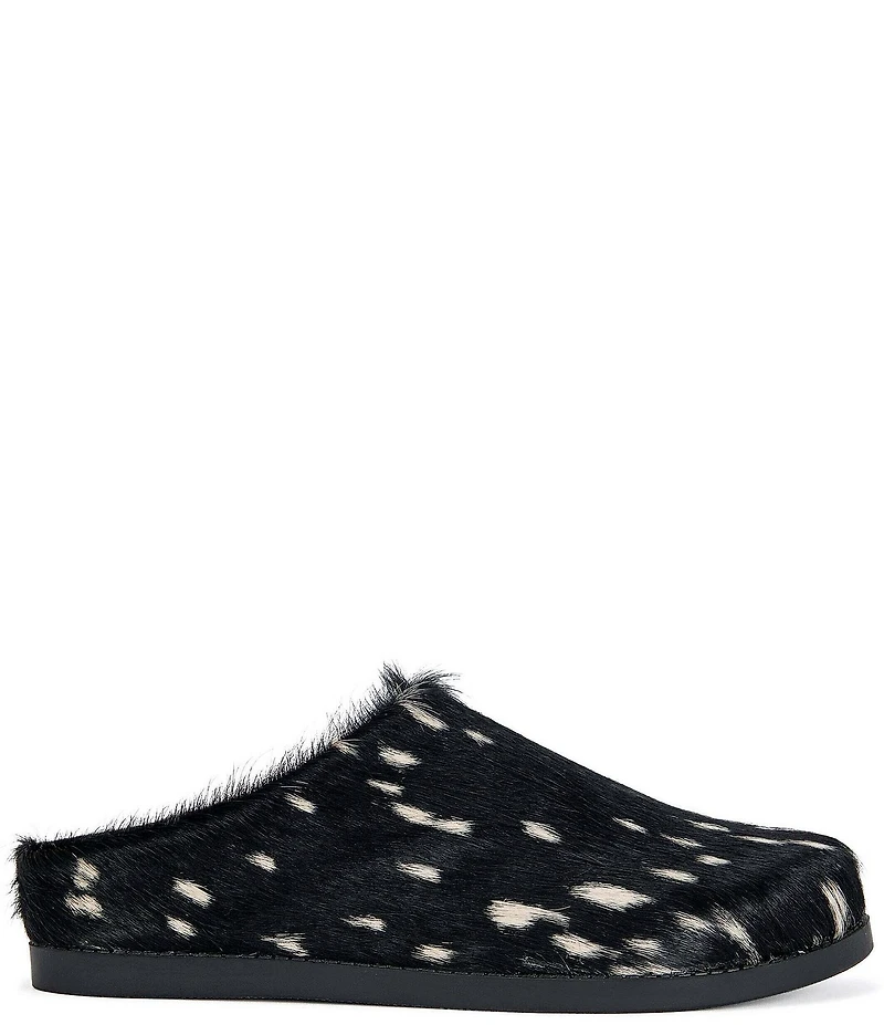Azalea Wang Ramses Deer Print Calf Hair Platform Mules