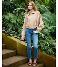 Azalea Wang Ramsey Pearl Studded Leopard Print Slide Sandals