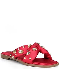 Azalea Wang Ramsyn Jewel Studded Embellished Slide Sandals