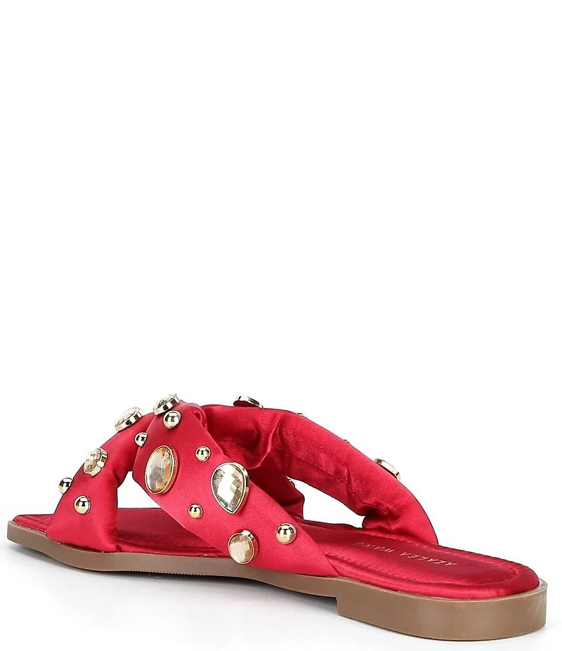 Azalea Wang Ramsyn Jewel Studded Embellished Slide Sandals