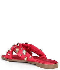 Azalea Wang Ramsyn Jewel Studded Embellished Slide Sandals