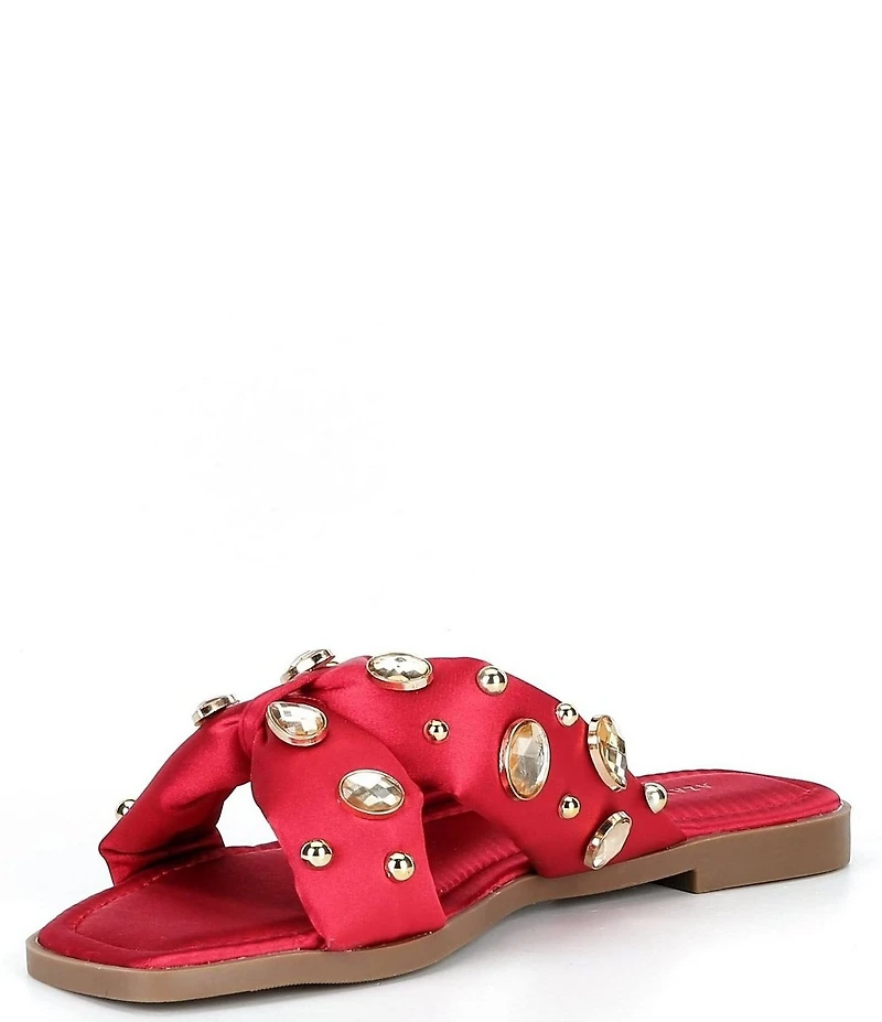 Azalea Wang Ramsyn Jewel Studded Embellished Slide Sandals