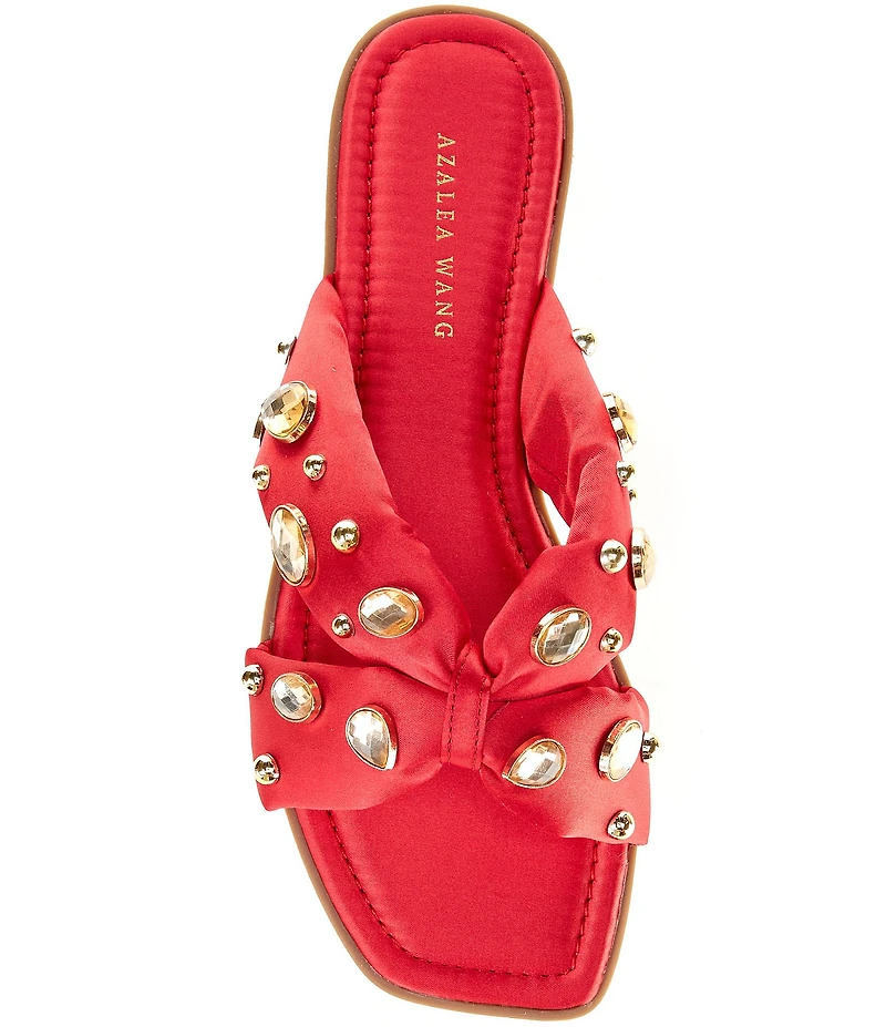 Azalea Wang Ramsyn Jewel Studded Embellished Slide Sandals