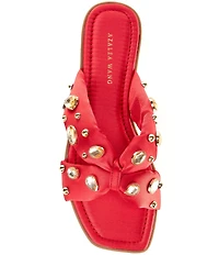 Azalea Wang Ramsyn Jewel Studded Embellished Slide Sandals