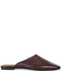 Azalea Wang Raphael Leather Square Toe Flat Mules