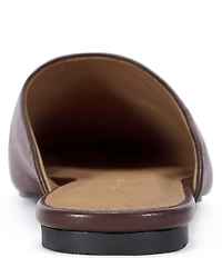 Azalea Wang Raphael Leather Square Toe Flat Mules