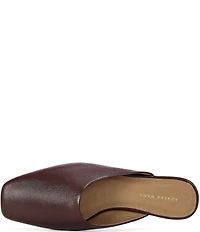 Azalea Wang Raphael Leather Square Toe Flat Mules