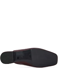 Azalea Wang Raphael Leather Square Toe Flat Mules