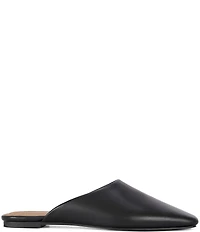 Azalea Wang Raphael Leather Square Toe Flat Mules
