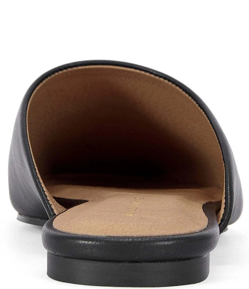 Azalea Wang Raphael Leather Square Toe Flat Mules