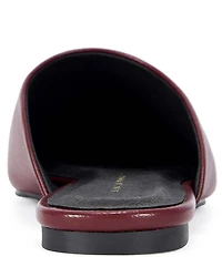 Azalea Wang Raphael Leather Square Toe Flat Mules