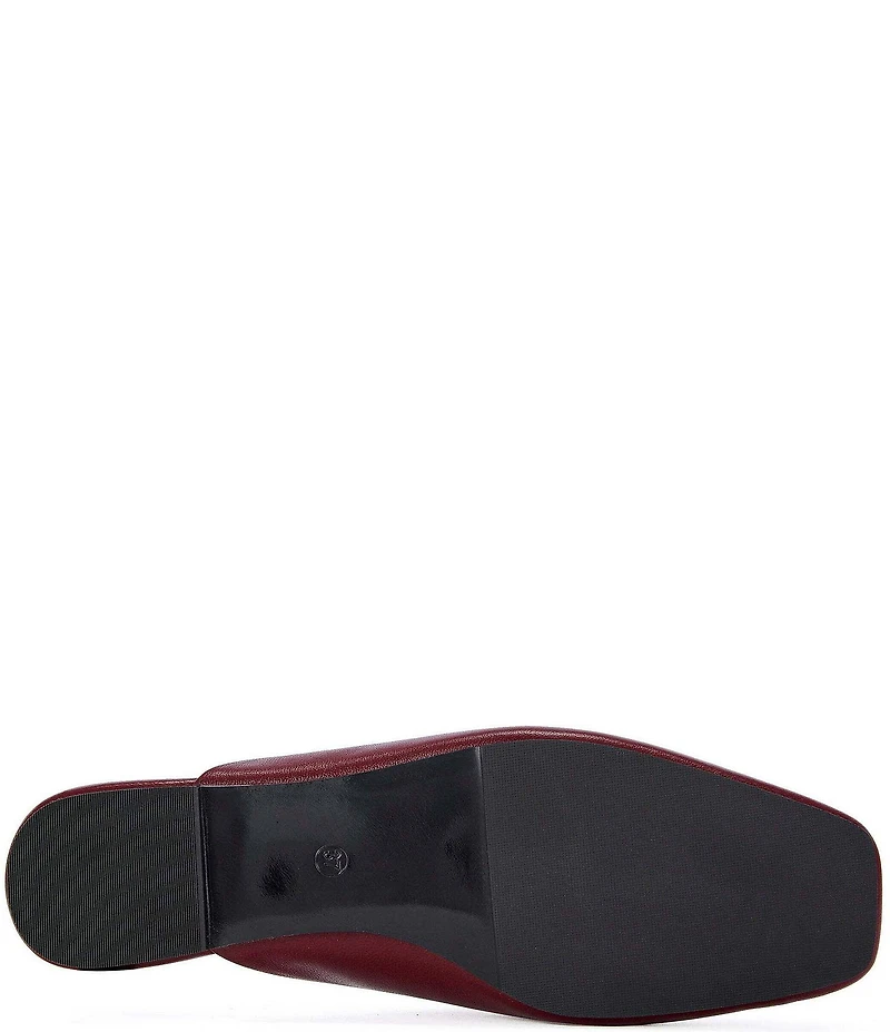 Azalea Wang Raphael Leather Square Toe Flat Mules