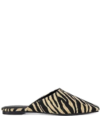 Azalea Wang Raphael Zebra Print Raffia Mules