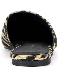 Azalea Wang Raphael Zebra Print Raffia Mules