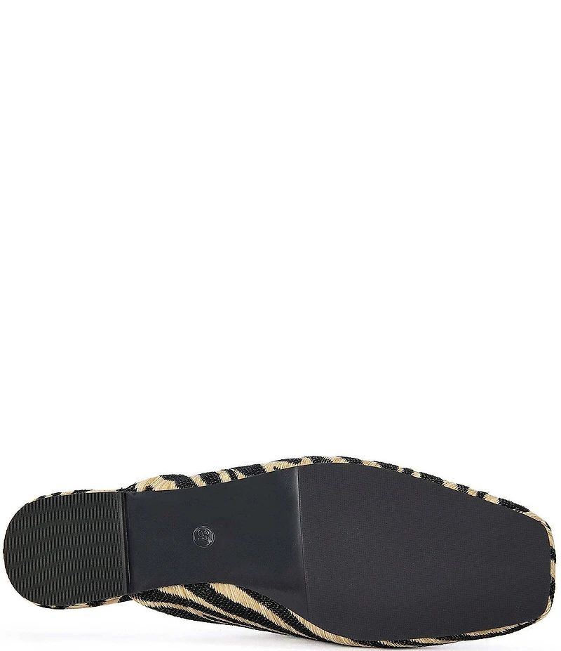 Azalea Wang Raphael Zebra Print Raffia Mules