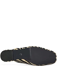Azalea Wang Raphael Zebra Print Raffia Mules