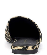 Azalea Wang Raphael Zebra Print Raffia Mules