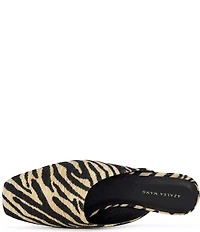 Azalea Wang Raphael Zebra Print Raffia Mules