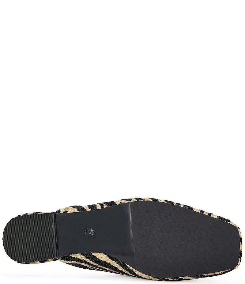 Azalea Wang Raphael Zebra Print Raffia Mules