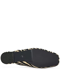 Azalea Wang Raphael Zebra Print Raffia Mules