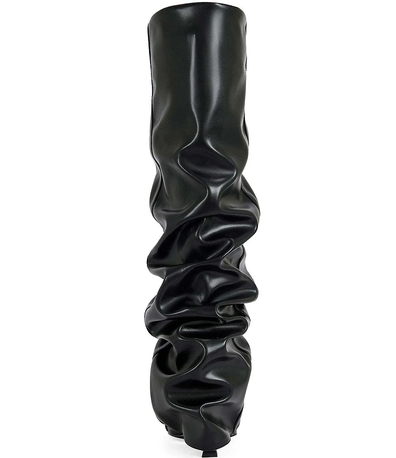 Azalea Wang Raylan Scrunch Shaft Open Toe Tall Boots