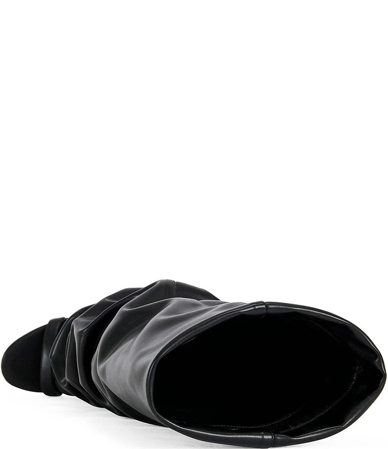 Azalea Wang Raylan Scrunch Shaft Open Toe Tall Boots