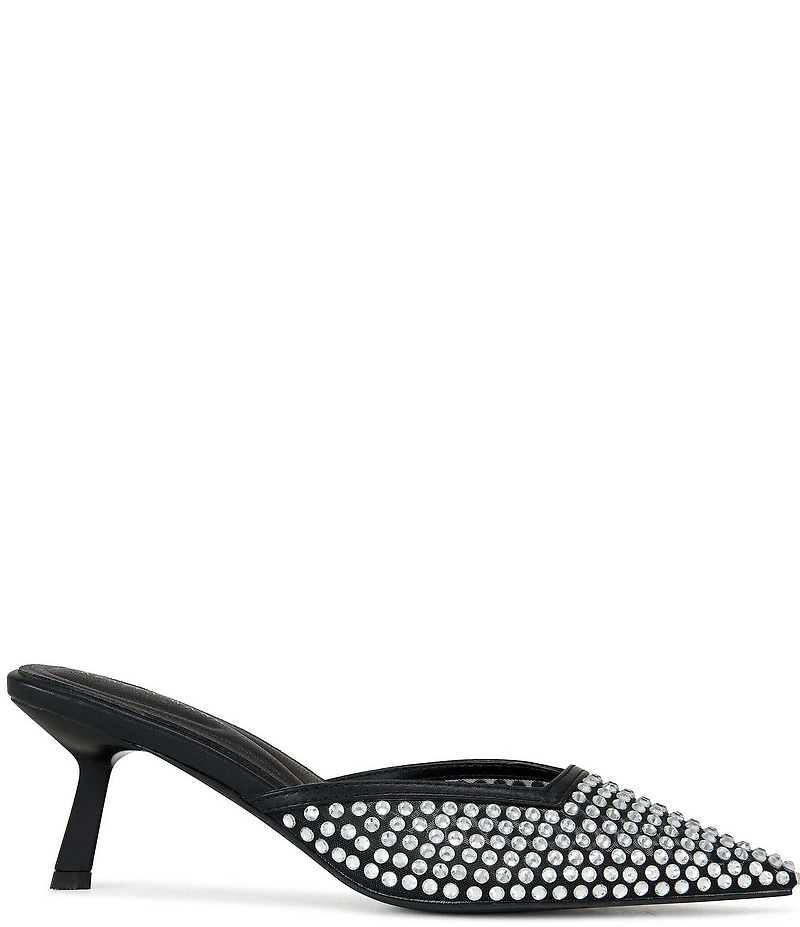 Azalea Wang Reanna Rhinestone Studded Dress Mules