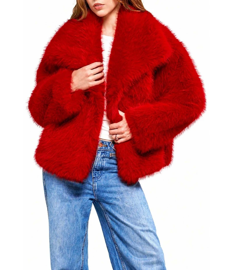 Azalea Wang Reginia Oversize Shawl Collar Snap Front Jacket