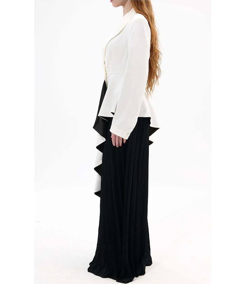 Azalea Wang Rexa Solid Notch Collar Asymmetrical Hem Button Front A-Line Jacket