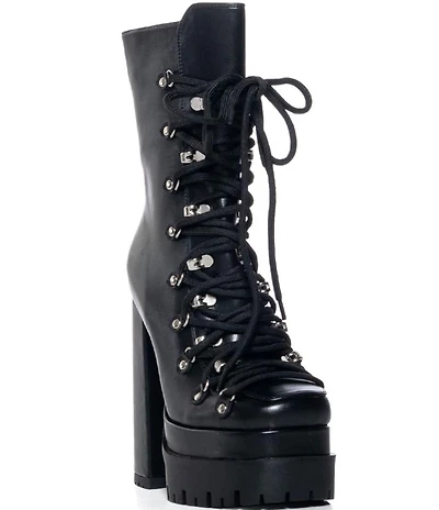Azalea Wang Roddie Lace Up Platform Combat Booties