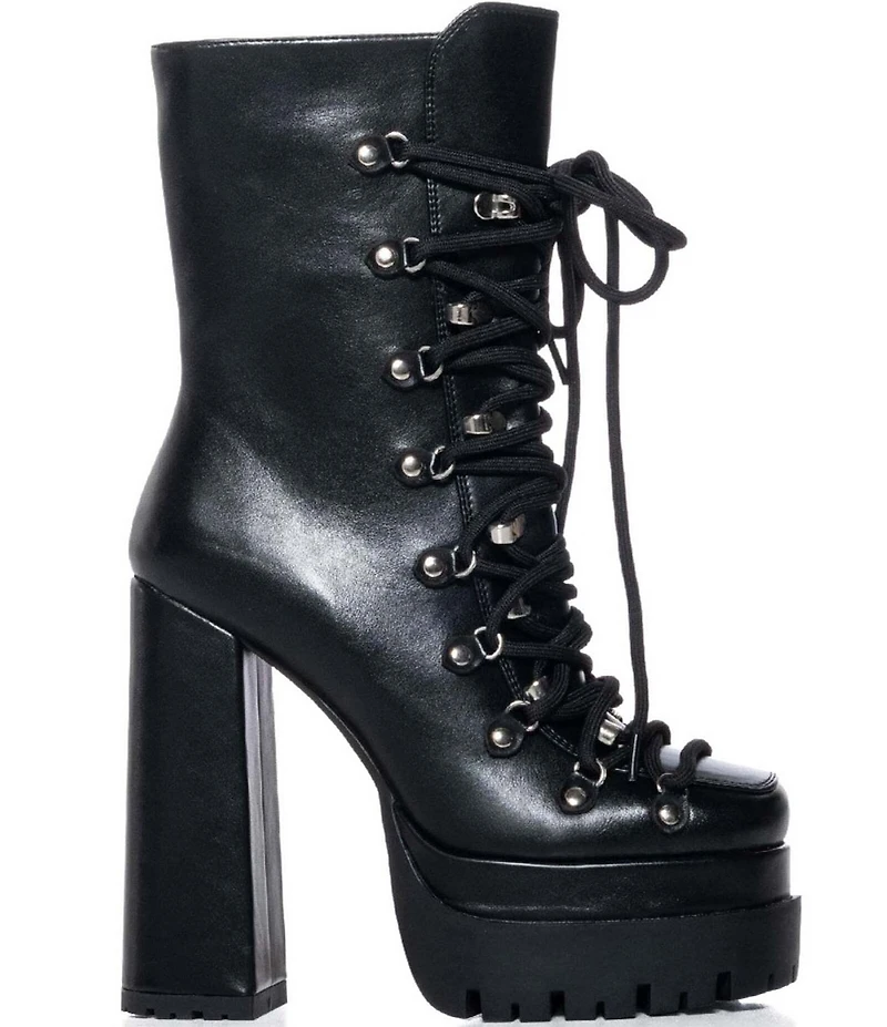 Azalea Wang Roddie Lace Up Platform Combat Booties