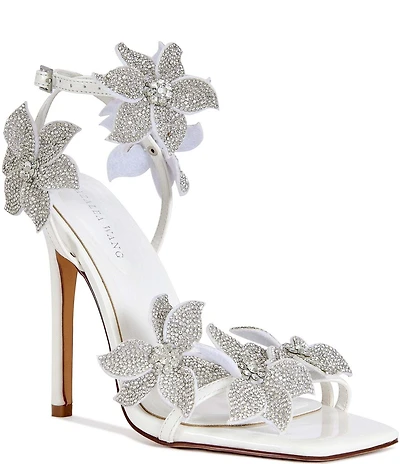 Azalea Wang Romi Rhinestone Embellished Flower Dress Sandals