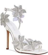 Azalea Wang Romi Rhinestone Embellished Flower Dress Sandals