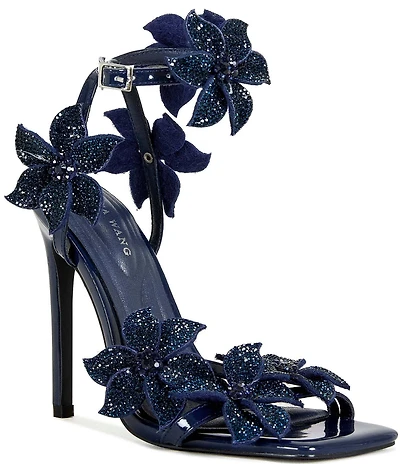 Azalea Wang Romi Rhinestone Flower Dress Sandals