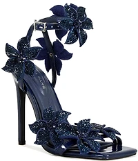 Azalea Wang Romi Rhinestone Flower Dress Sandals