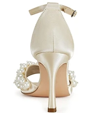 Azalea Wang Romily Satin Pearl Ornamented Ankle Strap Dress Sandals