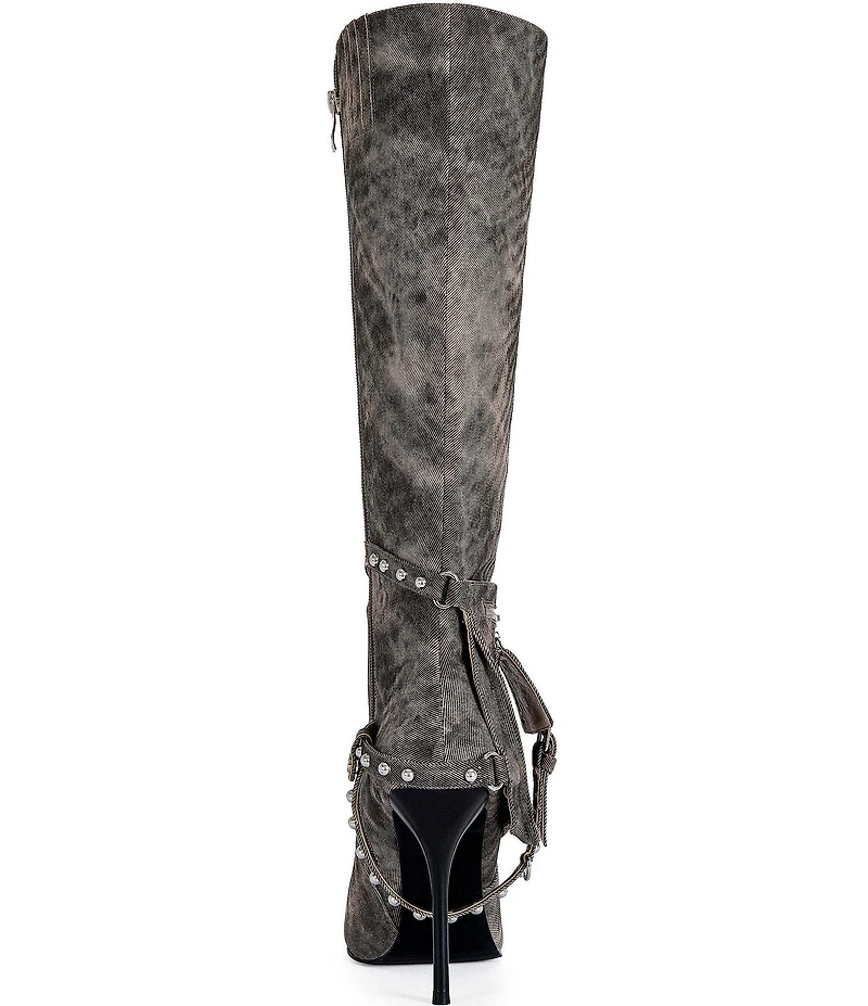 Azalea Wang Rondel Distressed Side Pocket Stiletto Boots