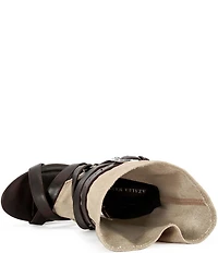 Azalea Wang Rothko Canvas Wraparound Straps Sandal Booties
