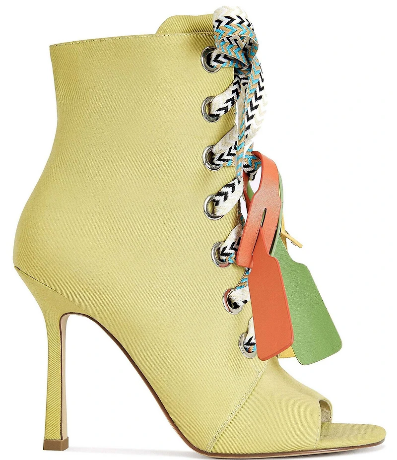 Azalea Wang Rovea Lace Up Peep Toe Booties