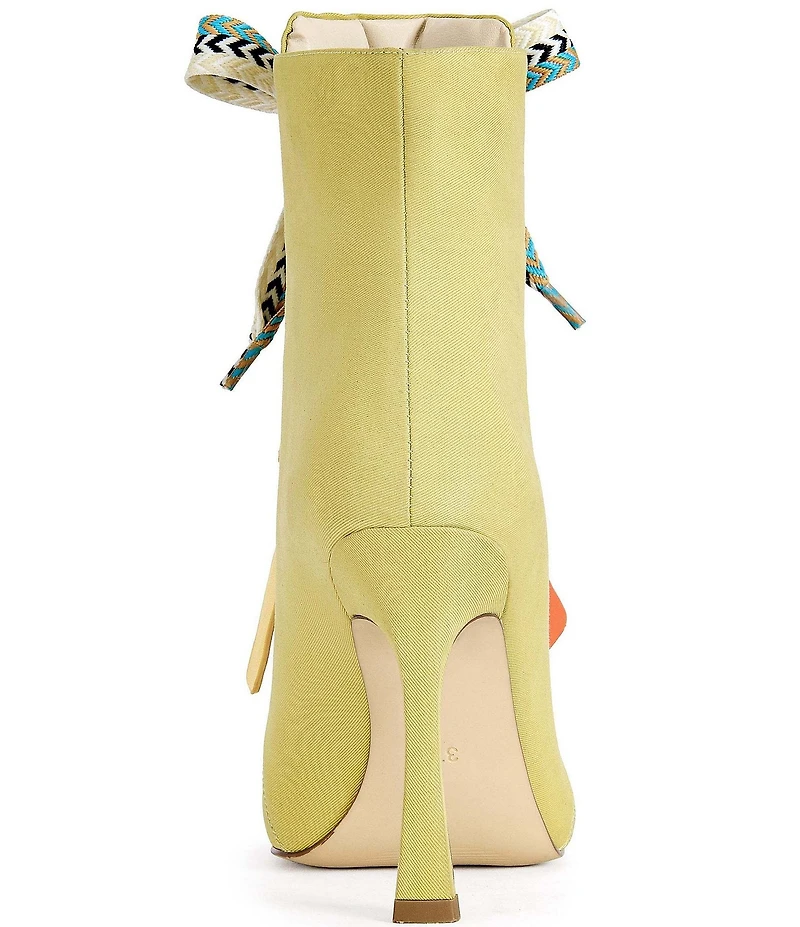 Azalea Wang Rovea Lace Up Peep Toe Booties