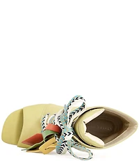 Azalea Wang Rovea Lace Up Peep Toe Booties