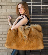 Azalea Wang Roxana Fox Faux Fur Tote Bag