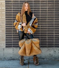 Azalea Wang Roxana Fox Faux Fur Tote Bag
