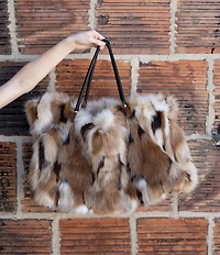 Azalea Wang Roxana Printed Faux Fur Tote Bag