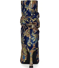 Azalea Wang Rozsi Floral Peep Toe Mid Calf Boots