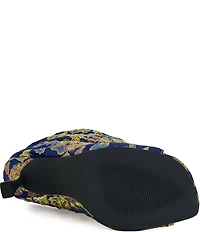 Azalea Wang Rozsi Floral Peep Toe Mid Calf Boots