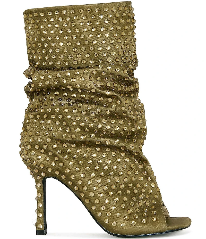 Azalea Wang Rozsi Rhinestone Peep Toe Boots