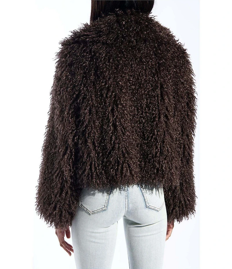 Azalea Wang Ruperta Faux Sherpa Shawl Collared Oversize Single Breasted Jacket