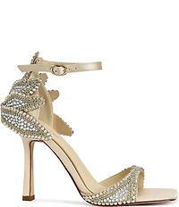 Azalea Wang Rusyn Rhinestone Ankle Strap Square Toe Dress Sandals